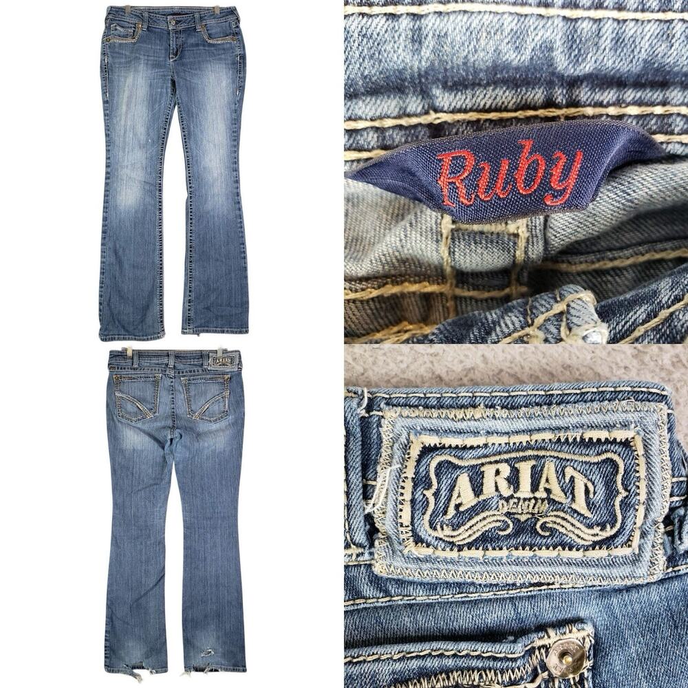Ariat Ruby Jeans Women's Size 31L Distressed Heel Wear Flaw 5-Pocket